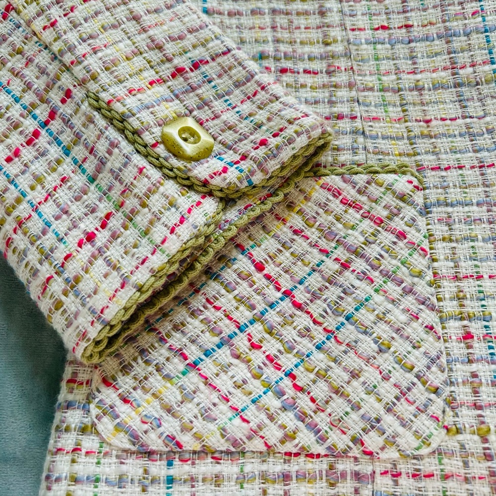 Vintage Henry Lee multi-colored tweed blazer! Size 14! - Picture 3 of 10